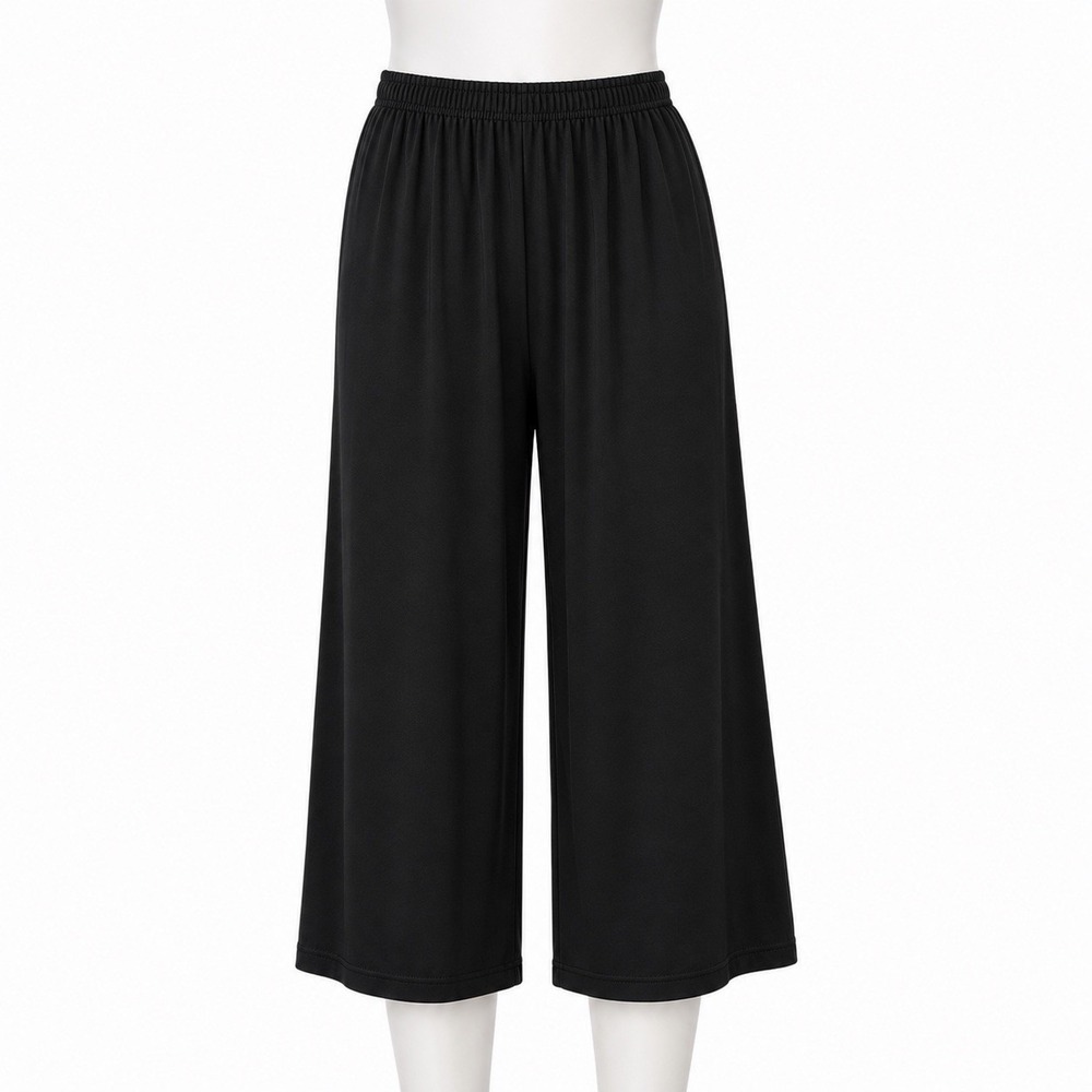 Bob Mackie Pants Small Petite Wearable Art Black Wide Leg Palazzo Travel Minimal
